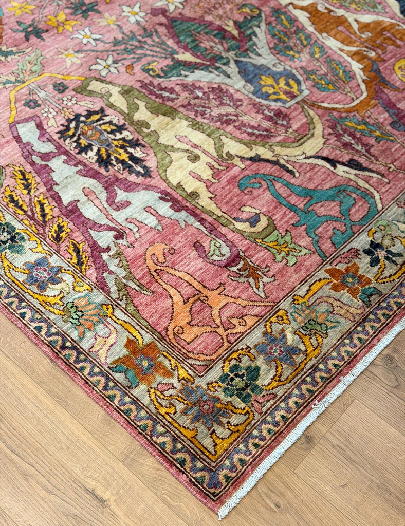 Karakul rug in pink - Karakul Rugs are Handmade in Afghanistan with fine wool and natural dyes | Emma Mellor Handmade Rugs London