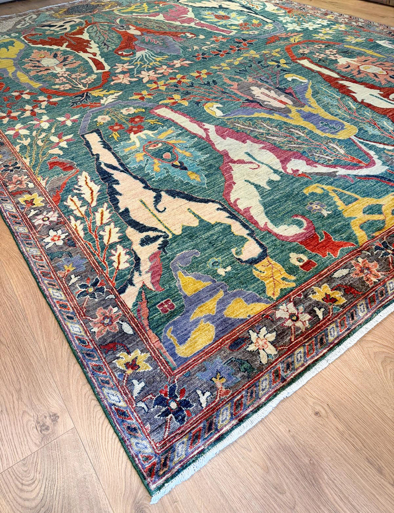 Forest Teal Karakul - Karakul Rugs are Handmade in Afghanistan with fine wool and natural dyes | Emma Mellor Handmade Rugs London
