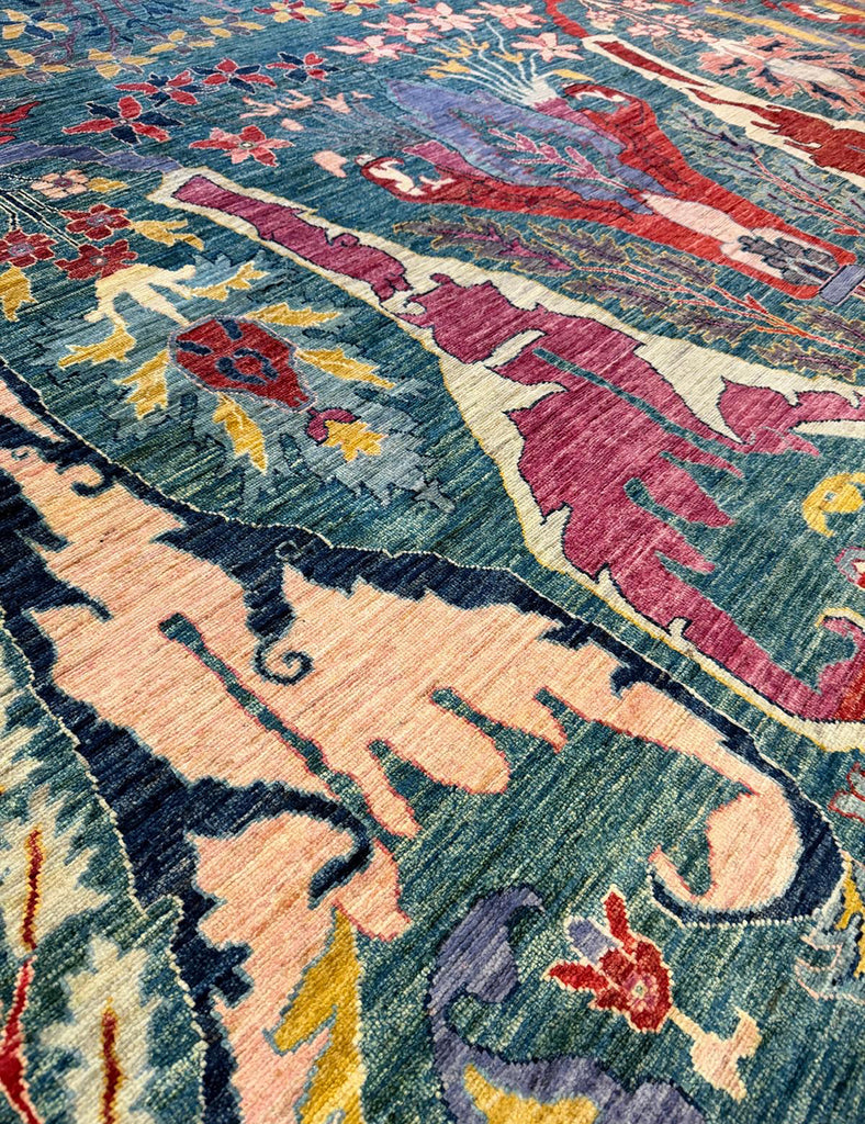 Forest Teal Karakul - Karakul Rugs are Handmade in Afghanistan with fine wool and natural dyes | Emma Mellor Handmade Rugs London
