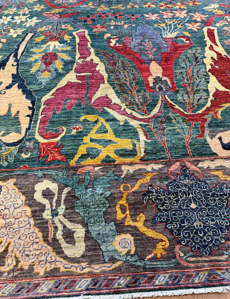 Forest Teal Karakul - Karakul Rugs are Handmade in Afghanistan with fine wool and natural dyes | Emma Mellor Handmade Rugs London