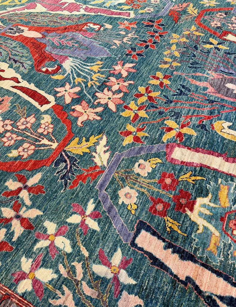 Forest Teal Karakul - Karakul Rugs are Handmade in Afghanistan with fine wool and natural dyes | Emma Mellor Handmade Rugs London