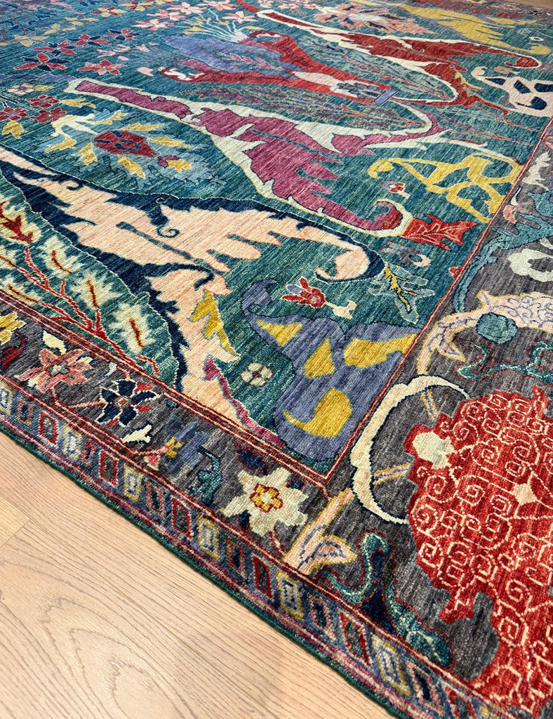 Forest Teal Karakul - Karakul Rugs are Handmade in Afghanistan with fine wool and natural dyes | Emma Mellor Handmade Rugs London