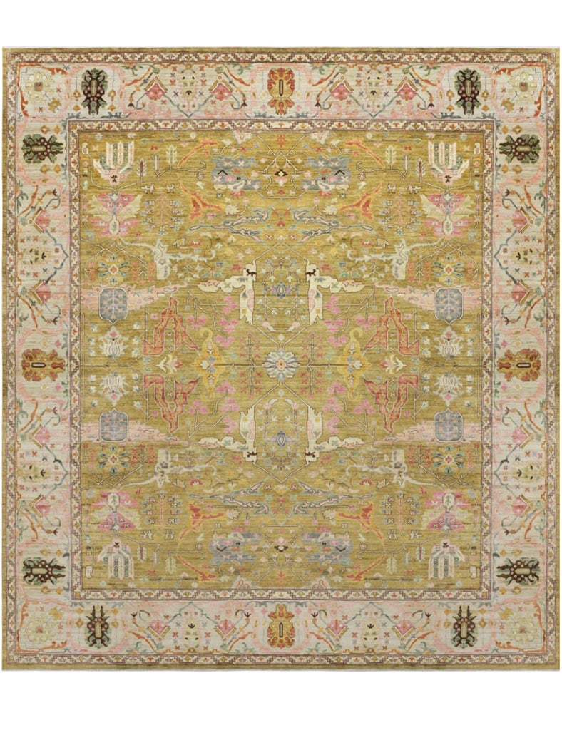 Karakul Rug in Golden Olive - Karakul Rugs are Handmade in Afghanistan with fine wool and natural dyes | Emma Mellor Handmade Rugs London