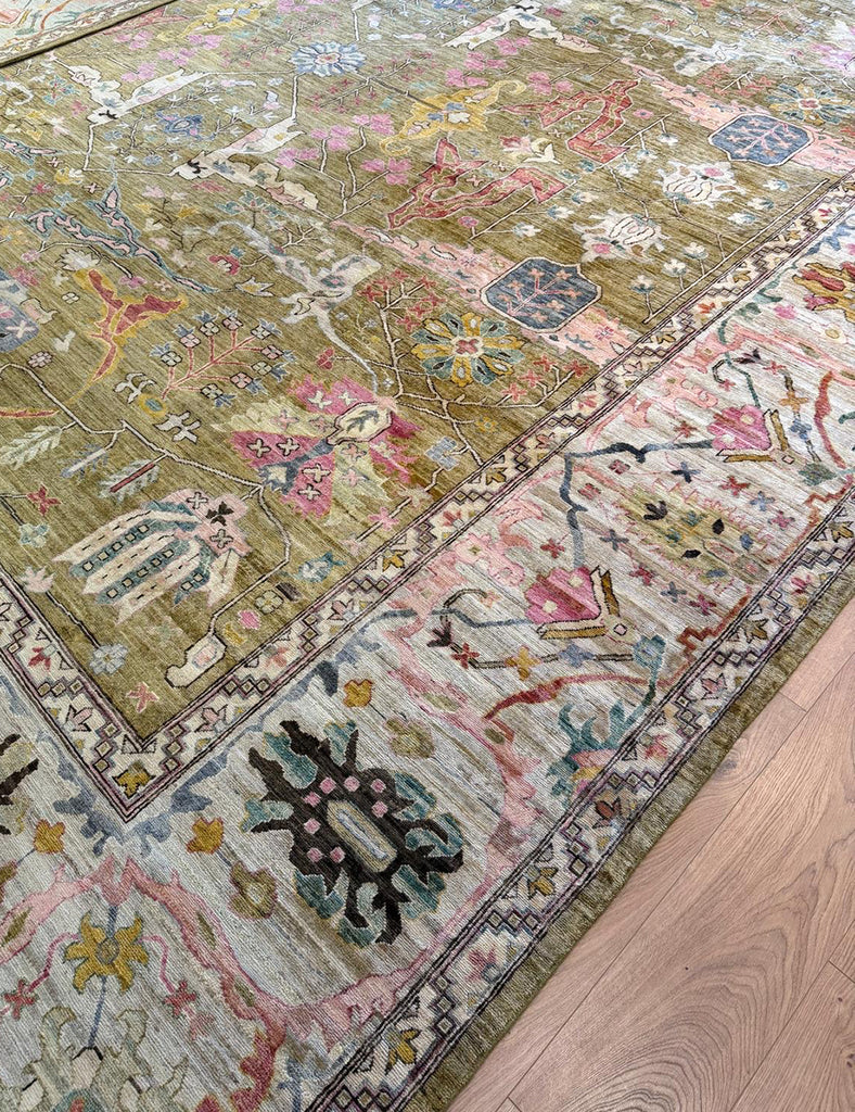 Karakul Rug in Golden Olive - Karakul Rugs are Handmade in Afghanistan with fine wool and natural dyes | Emma Mellor Handmade Rugs London