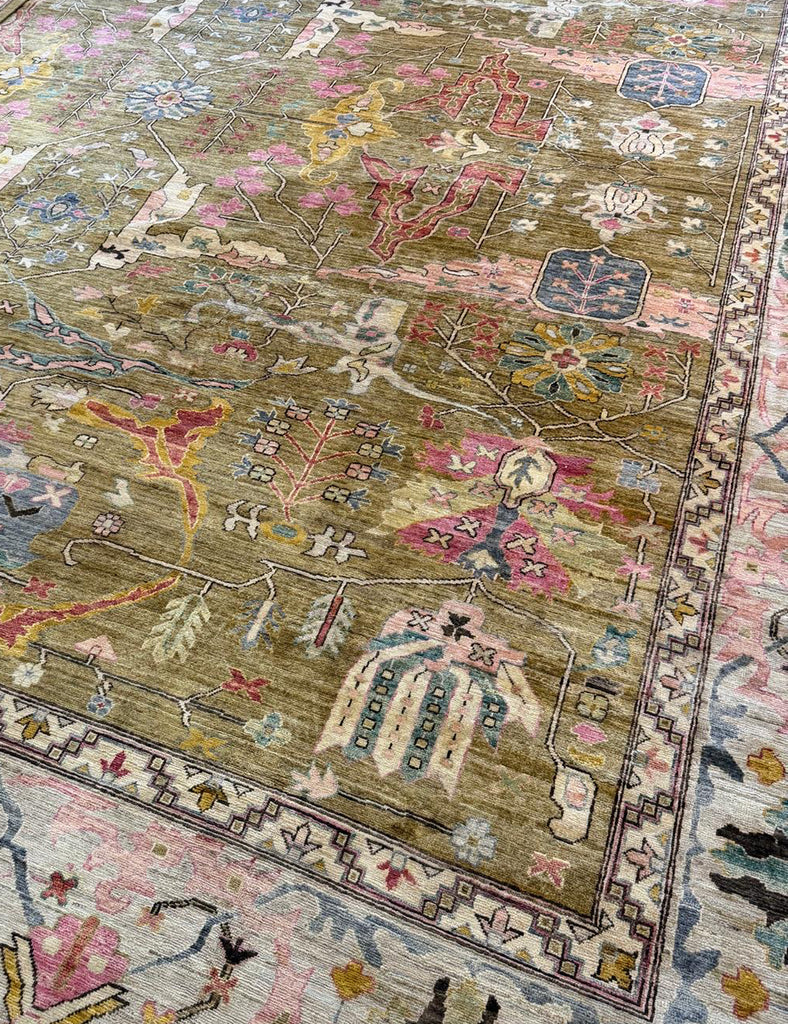 Karakul Rug in Golden Olive - Karakul Rugs are Handmade in Afghanistan with fine wool and natural dyes | Emma Mellor Handmade Rugs London