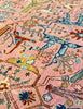 Karakul Rug in rose and green | 364cm x 278cm | Large Handmade Rugs | Emma Mellor Rugs