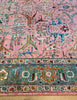 Karakul Rug in rose and green | 364cm x 278cm | Large Handmade Rugs | Emma Mellor Rugs