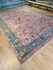 Karakul Rug in rose and green | 364cm x 278cm | Large Handmade Rugs | Emma Mellor Rugs