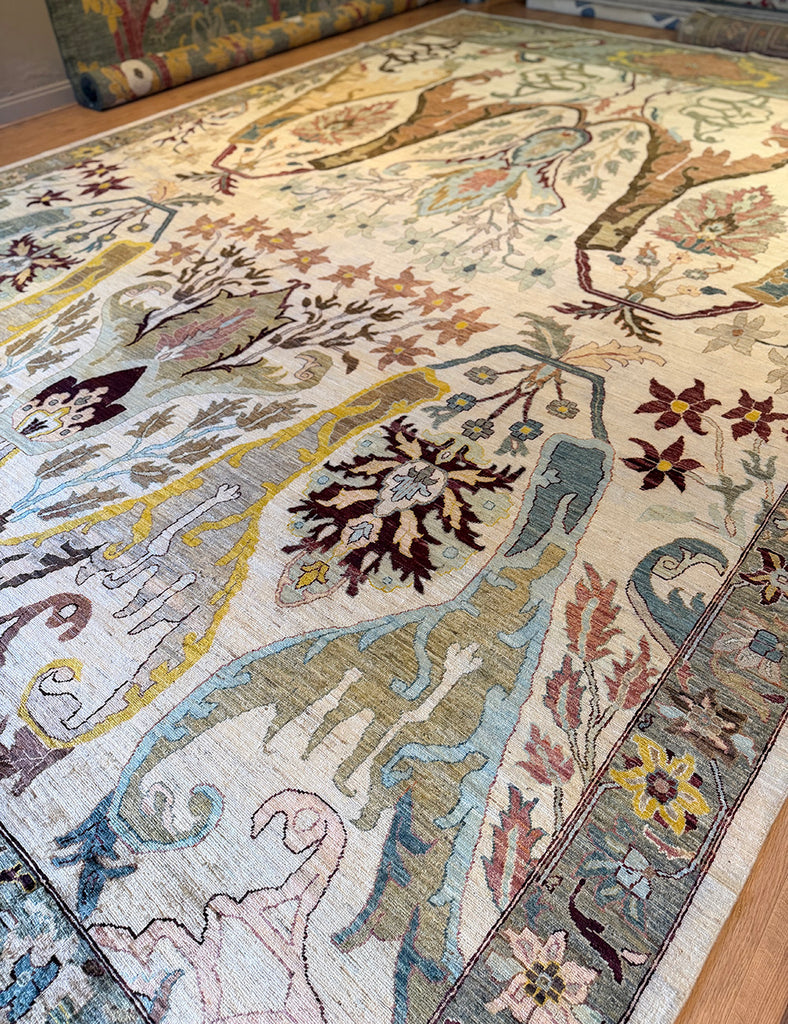 Large Karakul Rug In Autumn - Karakul Rugs are Handmade in Afghanistan with fine wool and natural dyes - Worldwide Delivery | Emma Mellor Handmade Rugs