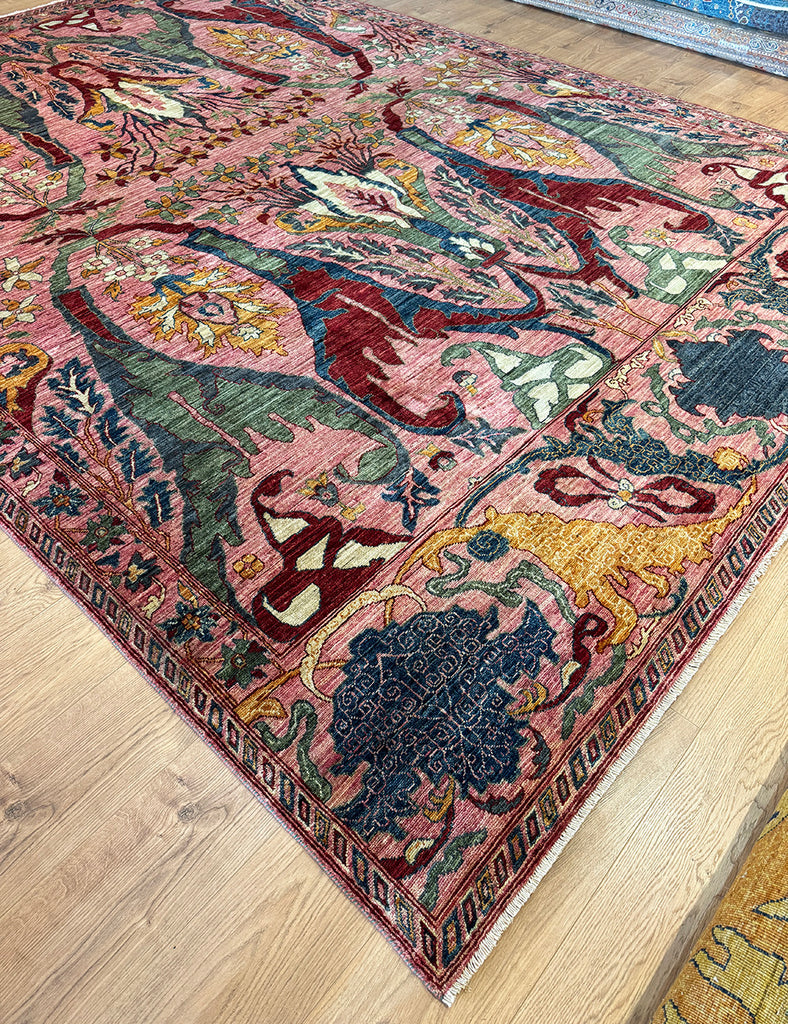 Karakul Rug in Peony & Rosehip - Karakul Rugs are Handmade in Afghanistan with fine wool and natural dyes | Worldwide delivery | Emma Mellor Handmade Rugs 