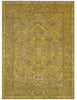 Karakul rug in chartreuse & rose