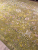 Karakul rug in chartreuse & rose
