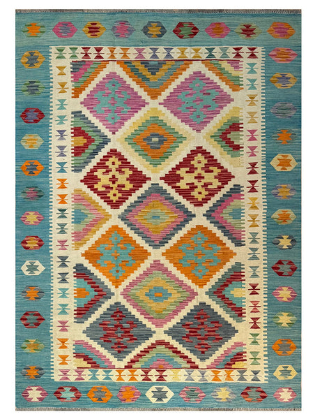 Kilim Rug | 252cm x 179cm | Chalk Kilim Rug | Emma Mellor Rugs London