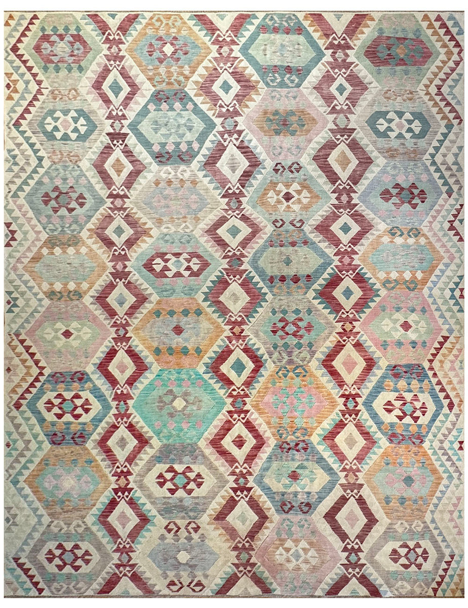 Chalk Kilim Rug | 398cm x 301cm | Kilims | Emma Mellor Handmade