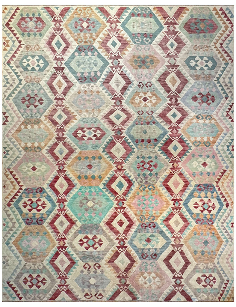 Chalk Kilim Rug | 398cm x 301cm | Kilims | Emma Mellor Handmade Rugs