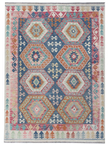 Kilim Rug |  197cm x 141cm | Chalk Kilim Rug | Emma Mellor Rugs London