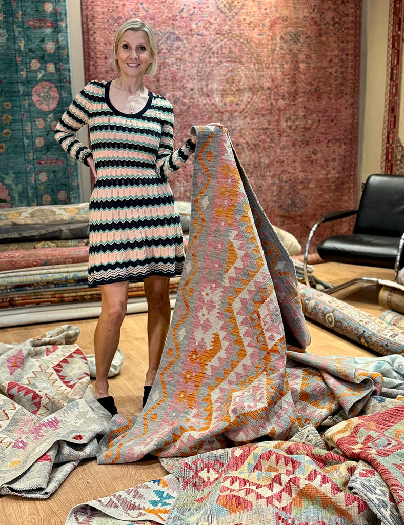 Kilim Rug | 234cm x 178cm | Chalk Kilim Rug | Emma Mellor Rugs London