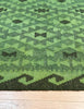Large Kilim Rug In Avocado Green | 476cm x 302cm | Emma Mellor Handmade Rugs
