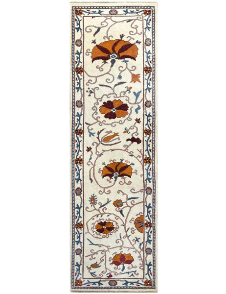 Suzani Hall Runner | 250cm x 78cm (8'6 x 2'7) | Hall Rugs | Emma Mellor Rugs
