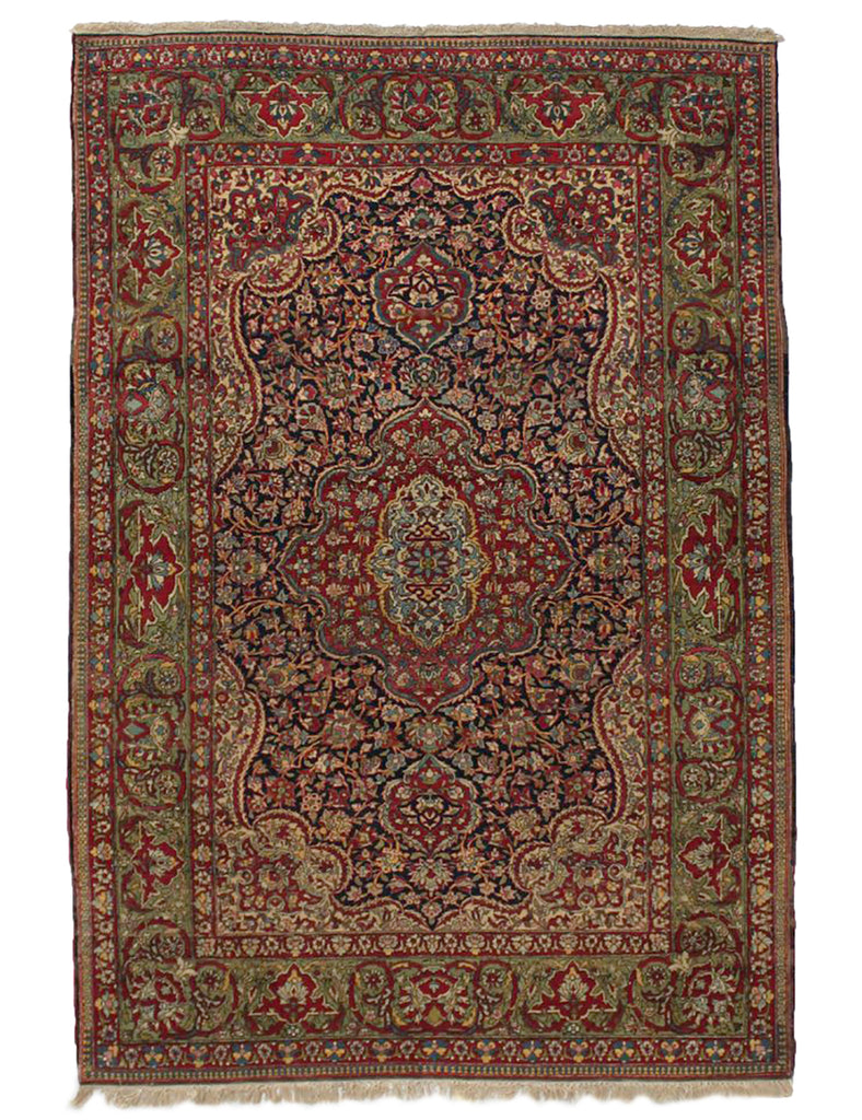 Antique Persian Isfahan - 204cm x 140cm (6'8 x 4'7)
